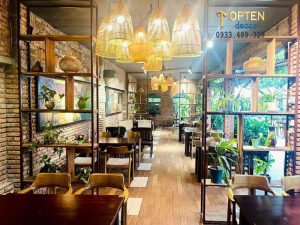 nội thất quán cafe nhiều không gian uống